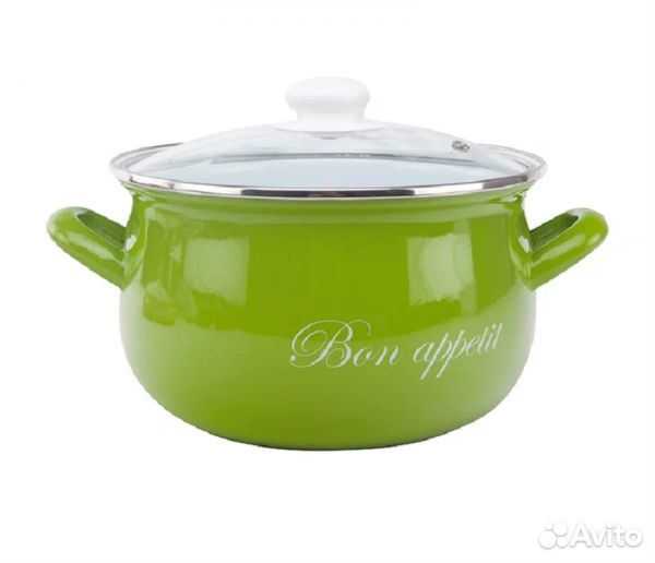 Кастрюля со стеклянной крышкой Interos Грин 5,7л