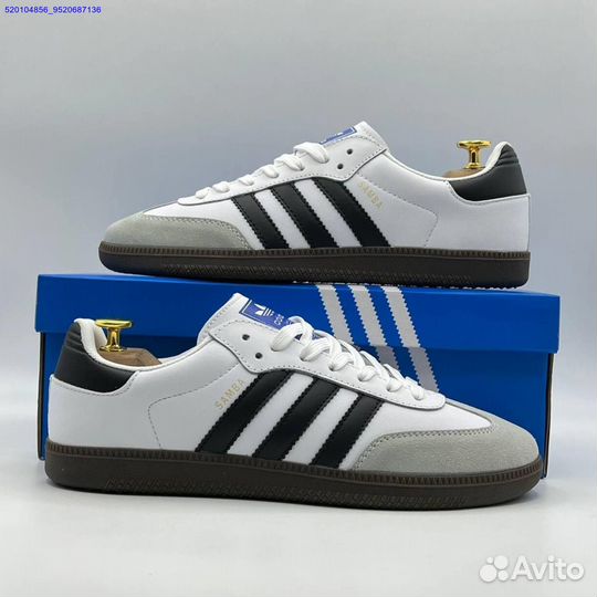 Кроссовки Adidas Samba White/Black (Арт.21375)