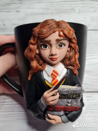 Кружка с декором из полимерной глины на заказ