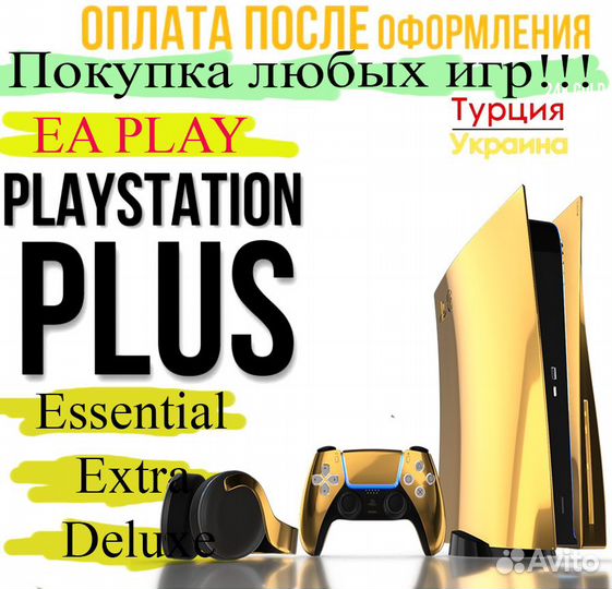 Подписка PS PLus Deluxe 12 месяцев Турция