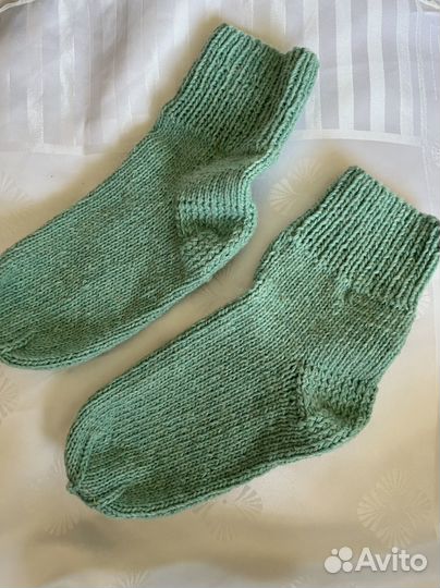 Носки ручной вязки шерстяные