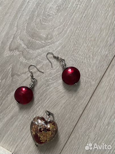 Murano подвеска сердце