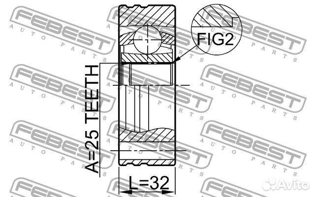 Шрус внутренний задний 25x100