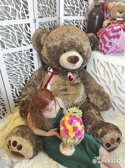Большой медведь мягкая игрушка плюшевый медведь