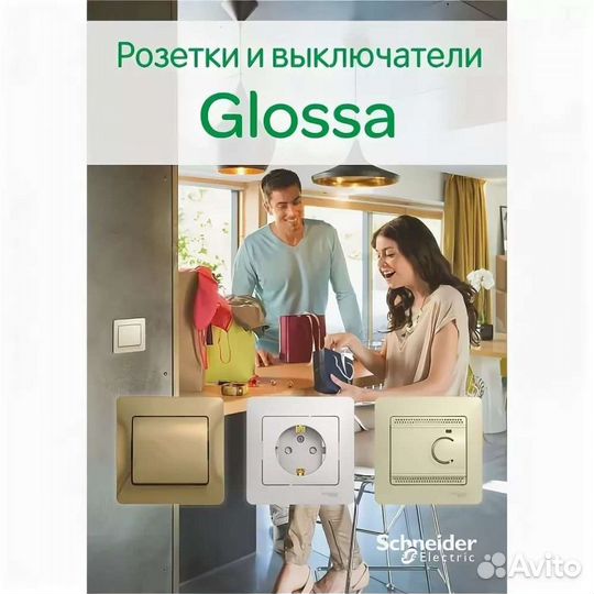 Розетка glossa белая (Schneider Electric) в рамку