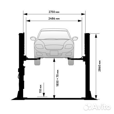 Подъемник автомобильный 4 тонны WDK-522