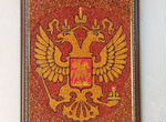 Герб России на стену из янтаря