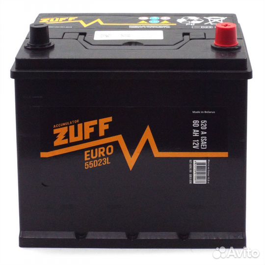 Аккумулятор для авто zuff asia 55D23L 60 Ач о.п
