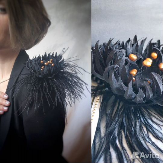 Эполет цветок с жемчугом