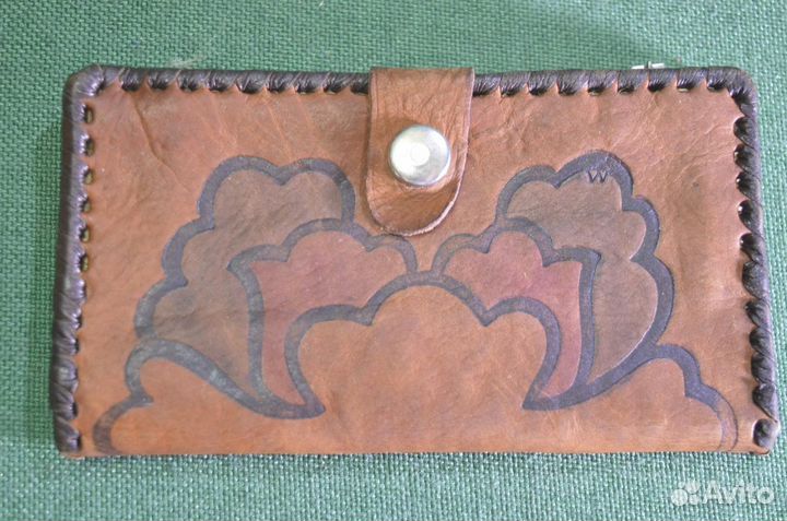 Кошелек портмоне бумажник. Натуральная кожа. Тисне