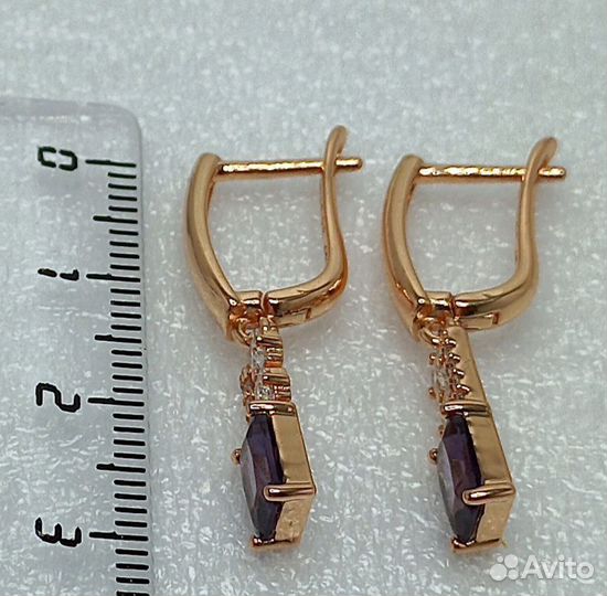 Комплект с аметистом, позолота