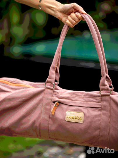 Сумка для коврика для йоги пыльная роза