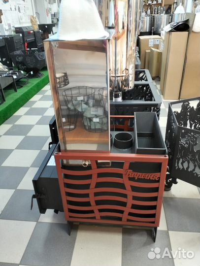 Печь банная Барыня + бак 70 л.нерж в комплекте