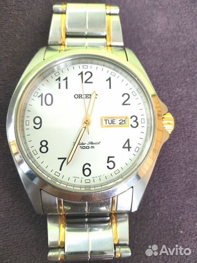 Часы Orient мужские кварц 100 м, стальной браслет