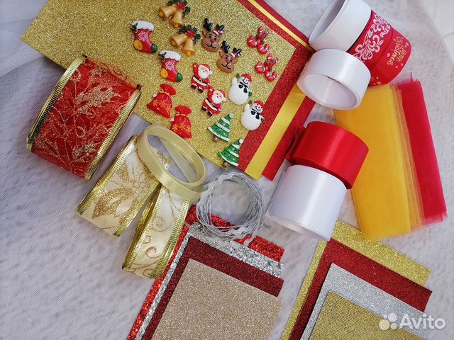 Набор новогодний ленты, кожзам