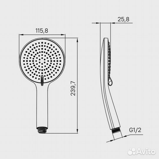 Лейка для душа iddis Optima Home, черная матова