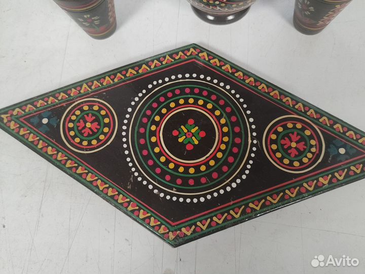 Кувшин и две стопки из дерева СССР