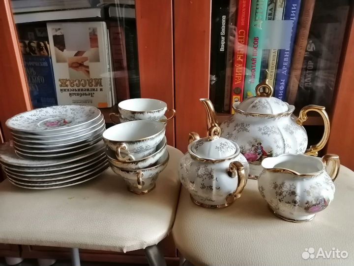 Чайный сервиз на 6 персон: перламутровая Мадонна