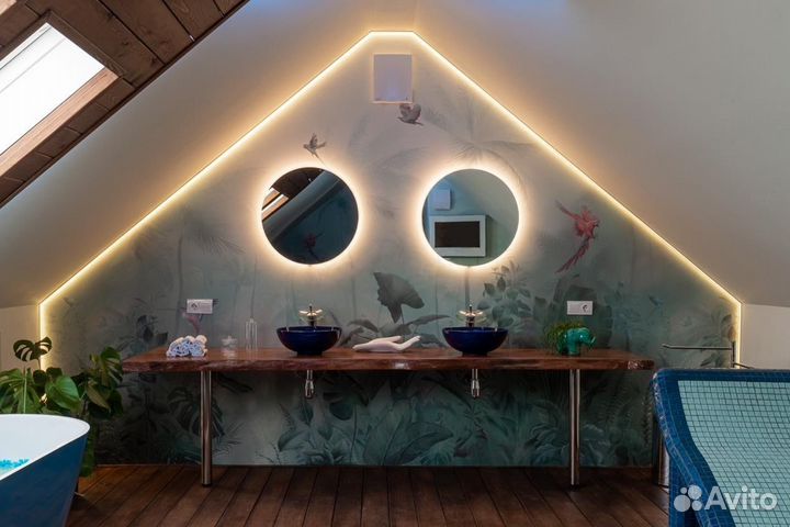 Зеркало с подсветкой в ванную круглое Sunshine