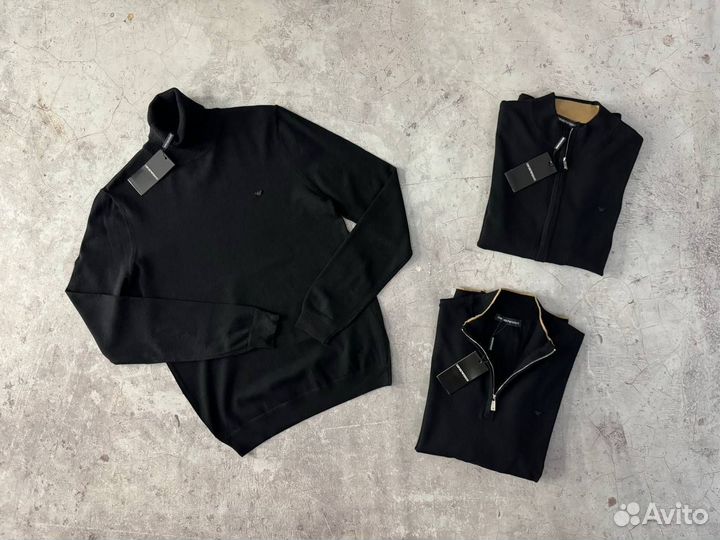 Свитер Emporio Armani черный мужской