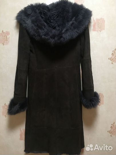 Дубленка женская замшевая, размер 42