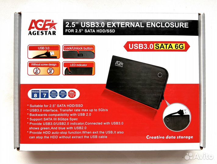 Контейнер для SSD/HDD AgeStar 3UB2A14 чёрный