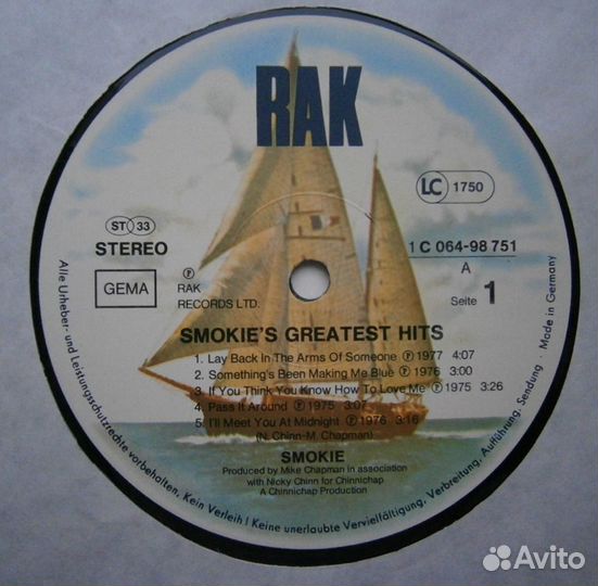Smokie - Greatest Hits LP (Германия)