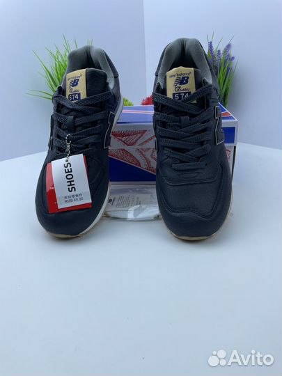 Кроссовки new balance 574 кожаные