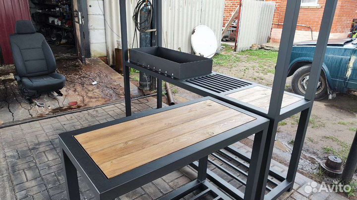 Мангал с крышей лофт