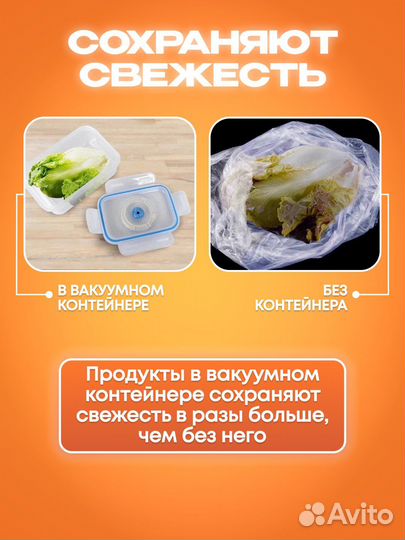 Новый набор пищевых контейнеров с насосом