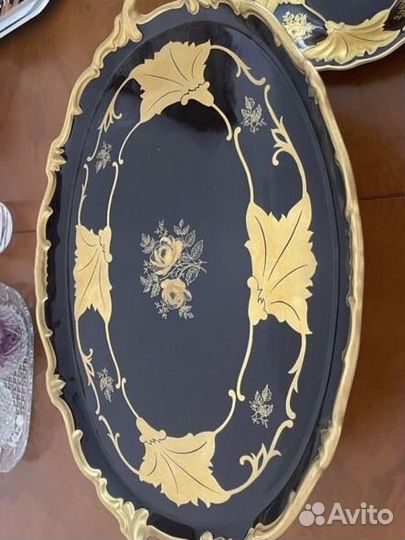 Веймар блюдо овальноена ножке кленовй лист