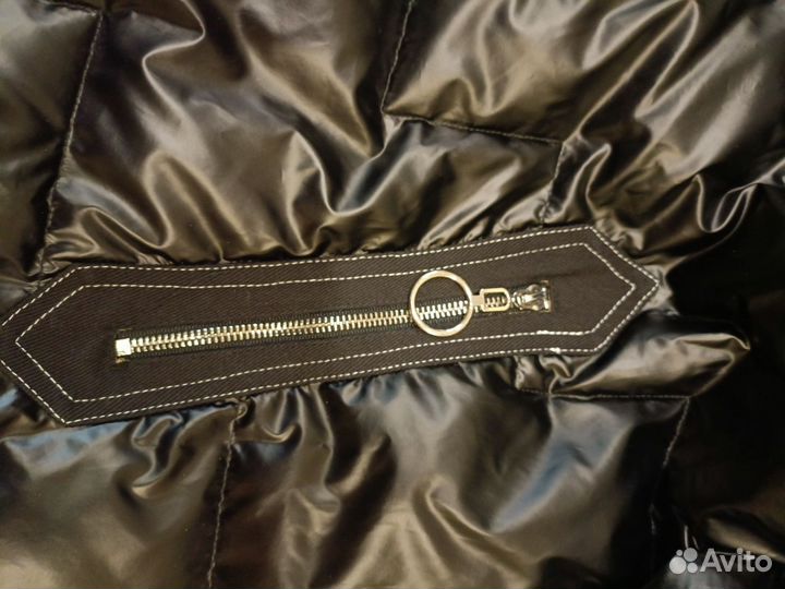 Куртка стеганная, оверсайз, удлиненная с капюшоном