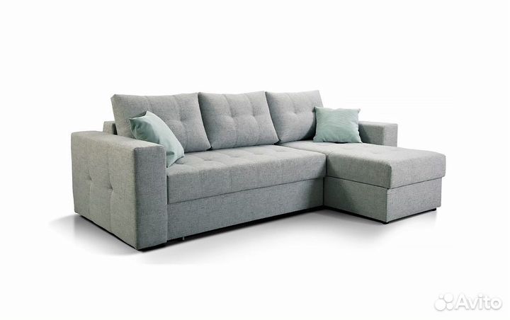 Светло-серый угловой диван Палермо