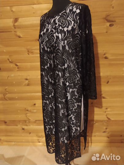 Длинное гипюровое платье