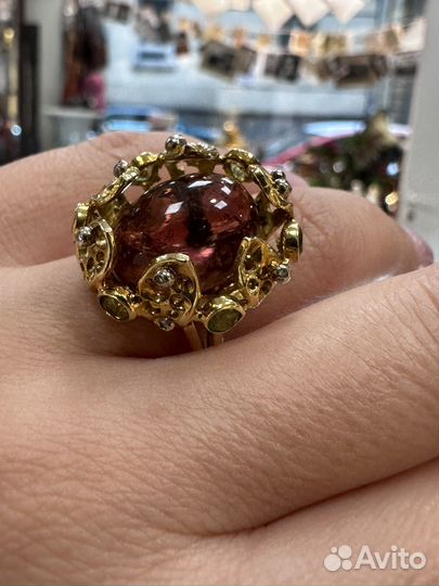 Золотое кольцо с турмалином
