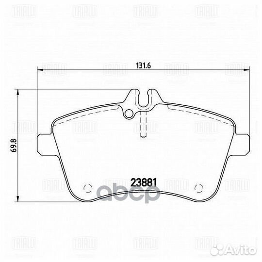 Колодки тормозные MB W169 04- 2.0I/2.0D диск. п