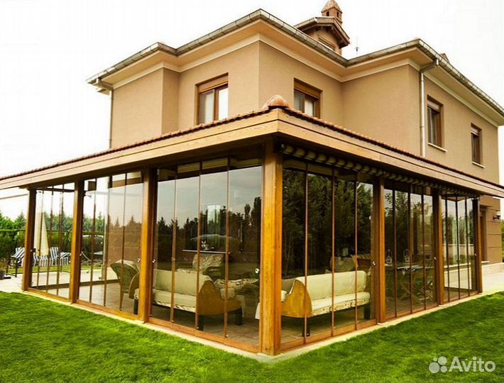 Безрамное остекление панорамное террас