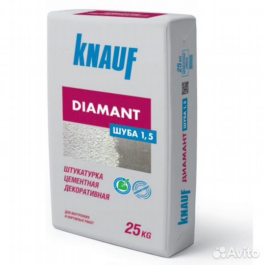 Штукатурка кнауф Диамант цементная шуба 1,5мм 25кг