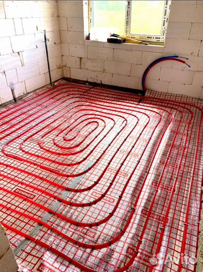 Монтаж теплого пола, теплый пол, монтаж коллектора