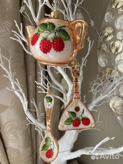 Елочные игрушки ариель малинки