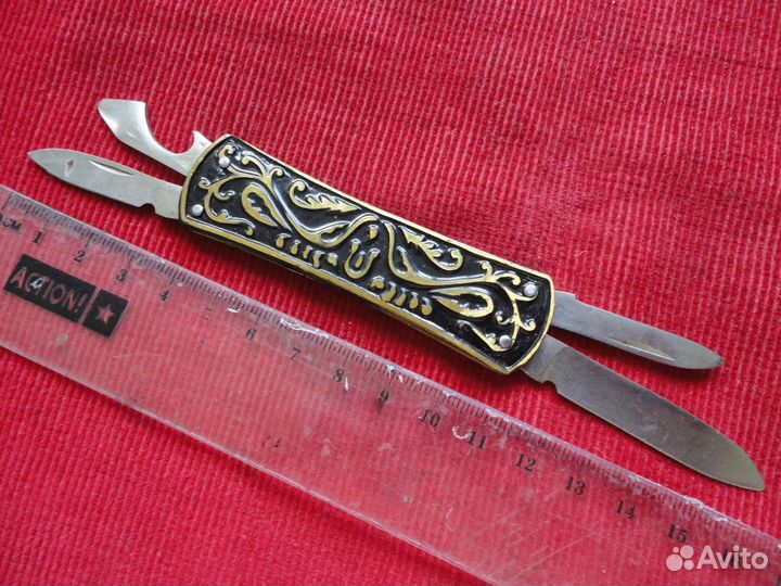 Нож складной сувенирный Узоры с чехлом. СССР