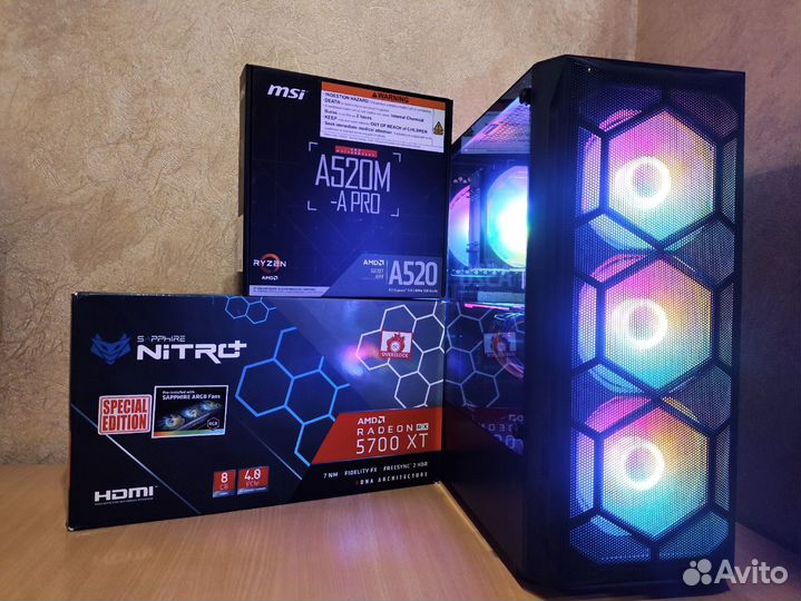 Игровой пк: Ryzen 5600 / RX5700 XT Nitro+