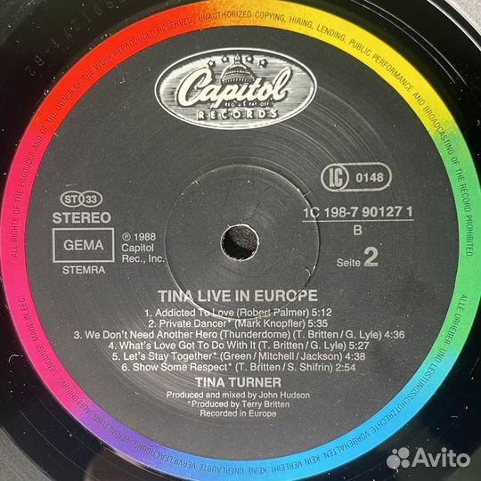 Tina Turner – Tina Live In Europe 2LP (1988г.)