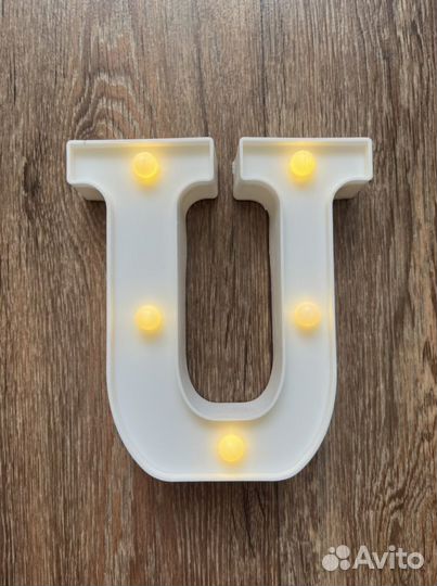 Светильник ночник фонарик декор буква интерьер