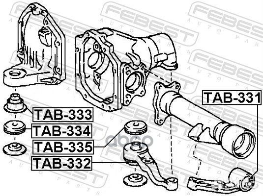 Сайлентблок подушки дифференциала Febest TAB-334