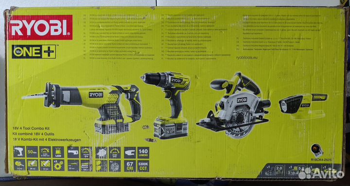 Набор Аккум. Инструментов Ryobi R18CK4-252S Новый