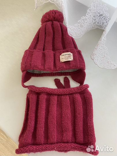 Комплект шапка, снуд зима