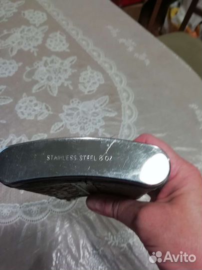 Фляжка с кожаной вставкой