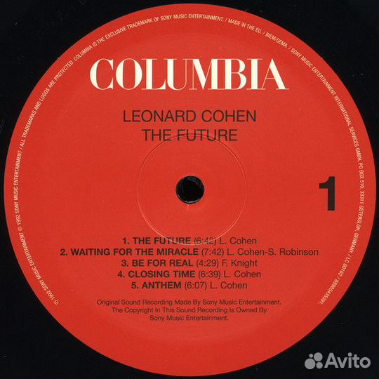 Виниловая пластинка Leonard Cohen THE future