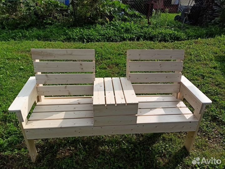 Скамейка садовая со столиком